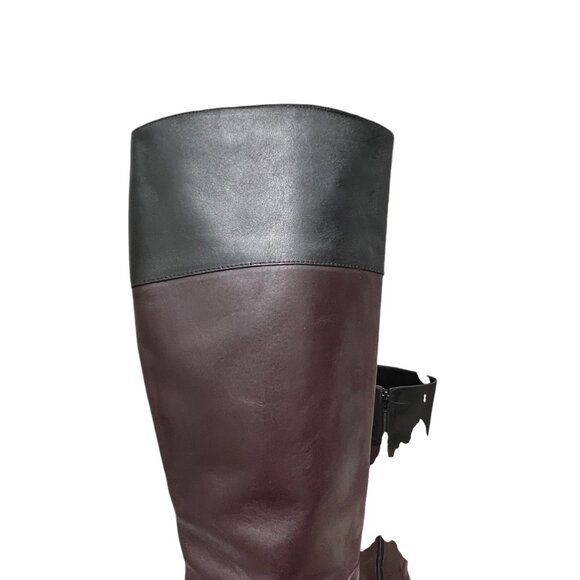 Talbots Leather Two Tone Knee High Riding Boots women's size 7.5 - Picture 5 of 11